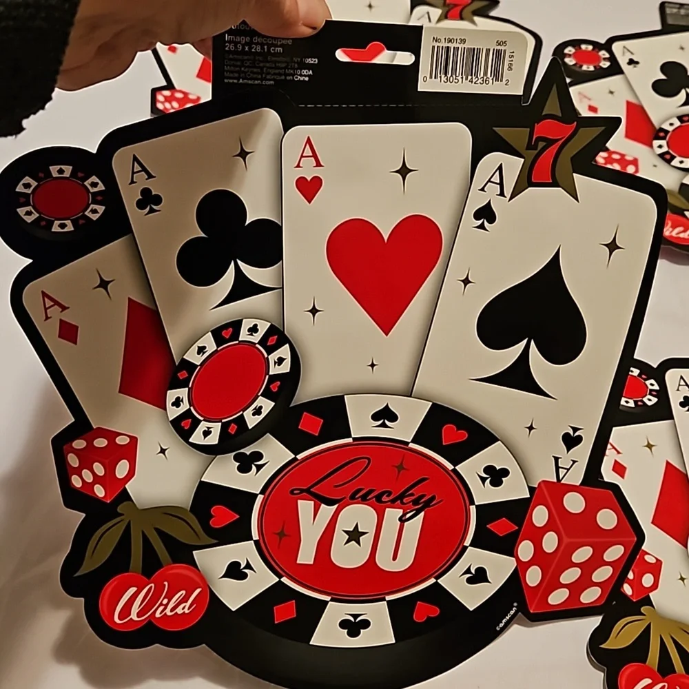 Party Decorations & Invitation Set Lady Luck Casino Card Night